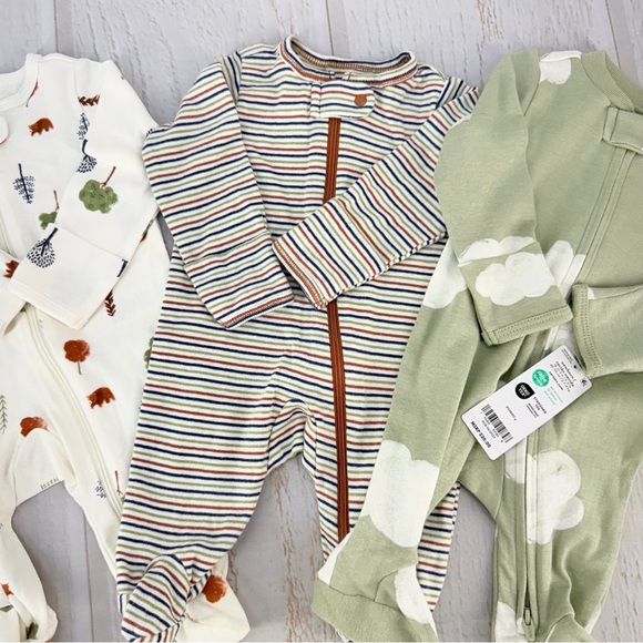 Carter’s Newborn Sleeper Lot 3 | Zip Footed Pajamas 100% Cotton - Picture 4 of 13